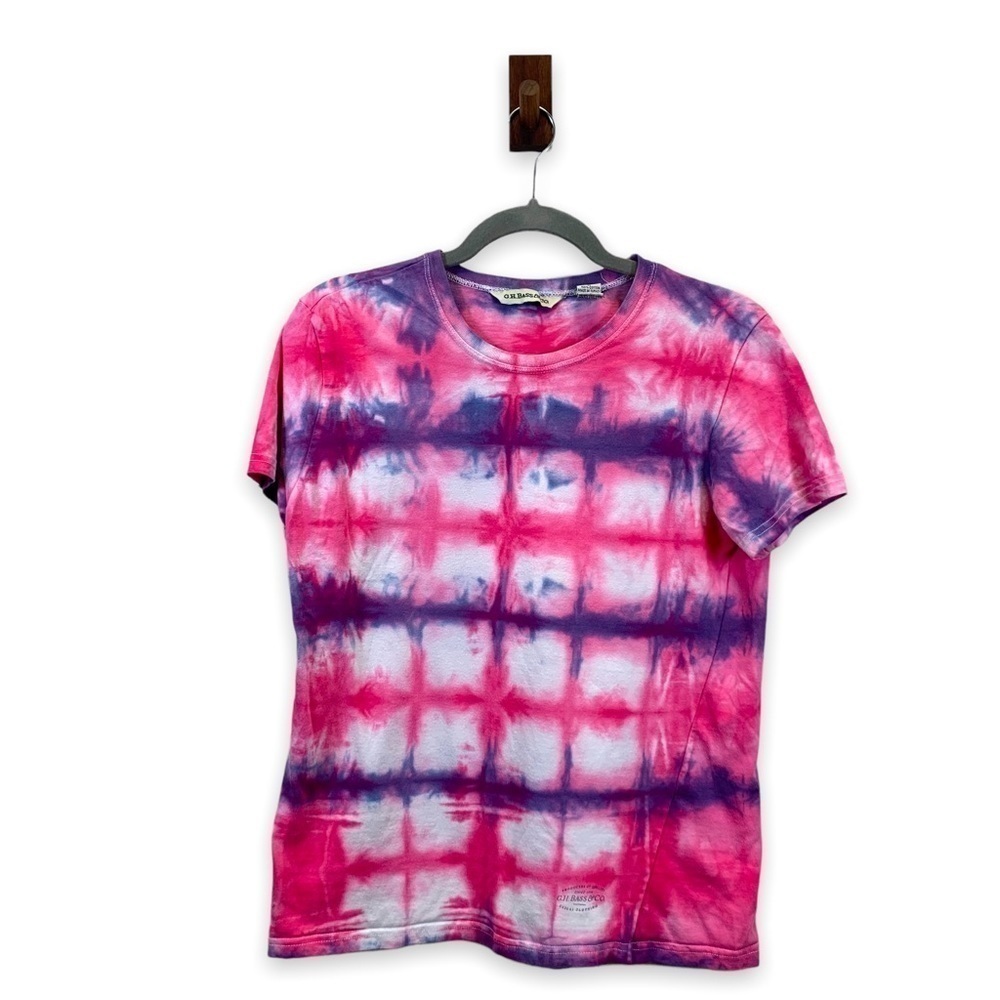 G.H. Bass & Co. Top Womens Medium Pink Tie Dye Cotton Hippie Boho Festival VTG